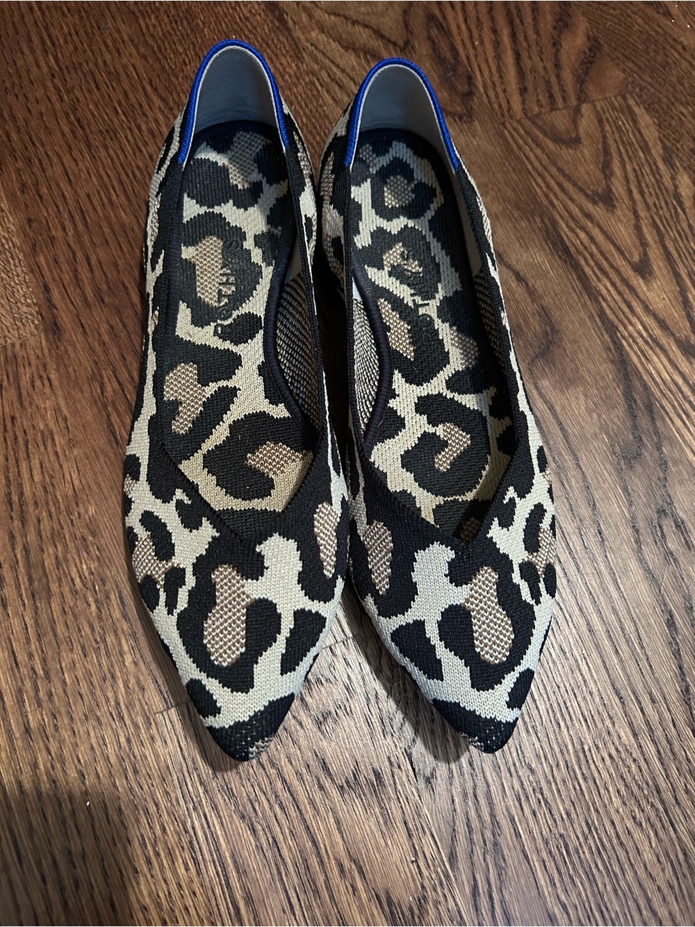 Leopard Print Pointed Flat Rothy’s - Black & Cream